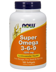 Super Omega 3-6-9, 1200mg - 180 softgels | NOW Foods