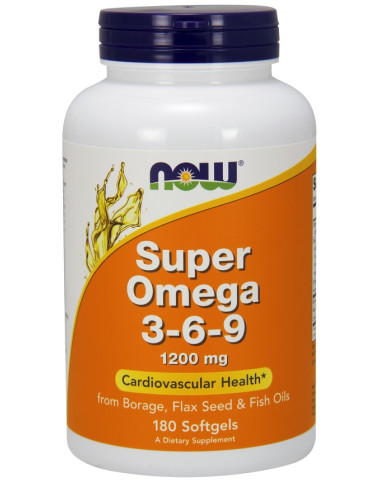 Super Omega 3-6-9, 1200mg - 180 softgels | NOW...