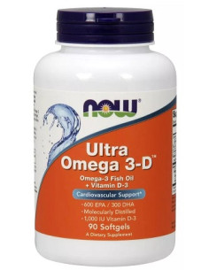 Ultra Omega 3-D with Vitamin D-3 - 90 softgels | NOW Foods