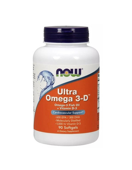 Ultra Omega 3-D with Vitamin D-3 - 90 softgels | NOW Foods