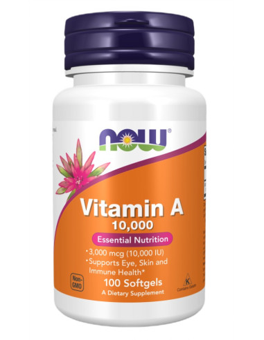 Vitamin A, 10 000 IU - 100 softgels | NOW Foods