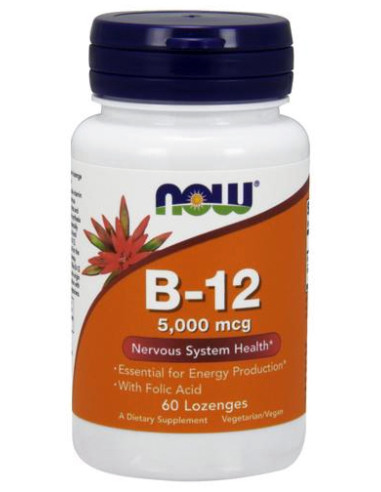 Vitamin B-12 with Folic Acid, 5000mcg - 60...