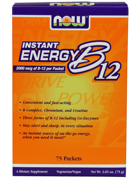 Vitamin B-12, Instant Energy - 75 packets | NOW Foods