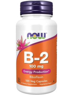 Vitamin B-2 Riboflavin, 100mg - 100 vcaps | NOW Foods