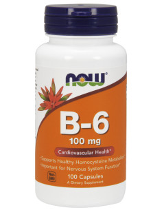 Vitamin B-6, 100mg - 100 caps | NOW Foods