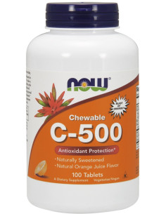 Vitamin C-500 Chewable, Orange - 100 tabs | NOW Foods