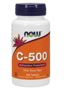 Vitamin C-500 with Rose Hips - 100 tablets | NOW Foods