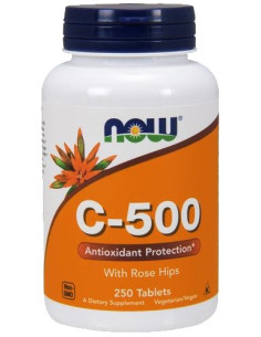Vitamin C-500 with Rose Hips - 250 tablets | NOW Foods
