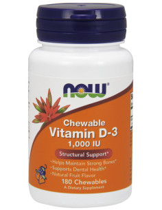 Vitamin D-3, 1000 IU (Chewable) - 180 chewables | NOW Foods