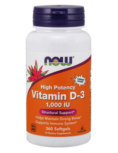 Vitamin D-3, 1000 IU - 360 softgels | NOW Foods