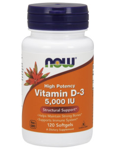 Vitamin D-3, 5000 IU - 120 softgels | NOW Foods