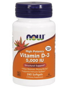 Vitamin D-3, 5000 IU - 240 softgels | NOW Foods