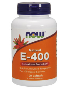 Vitamin E-400 IU with Selenium - 100 softgels | NOW Foods