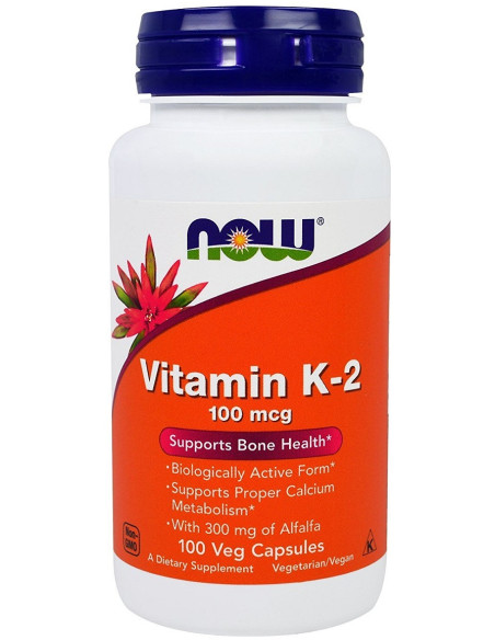 Vitamin K-2, 100mcg - 100 vcaps | NOW Foods