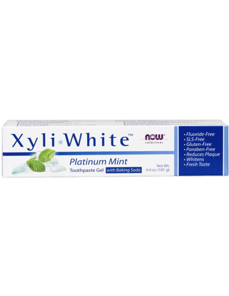 XyliWhite, Platinum Mint Toothpaste Gel w/Baking Soda - 181g | NOW Foods