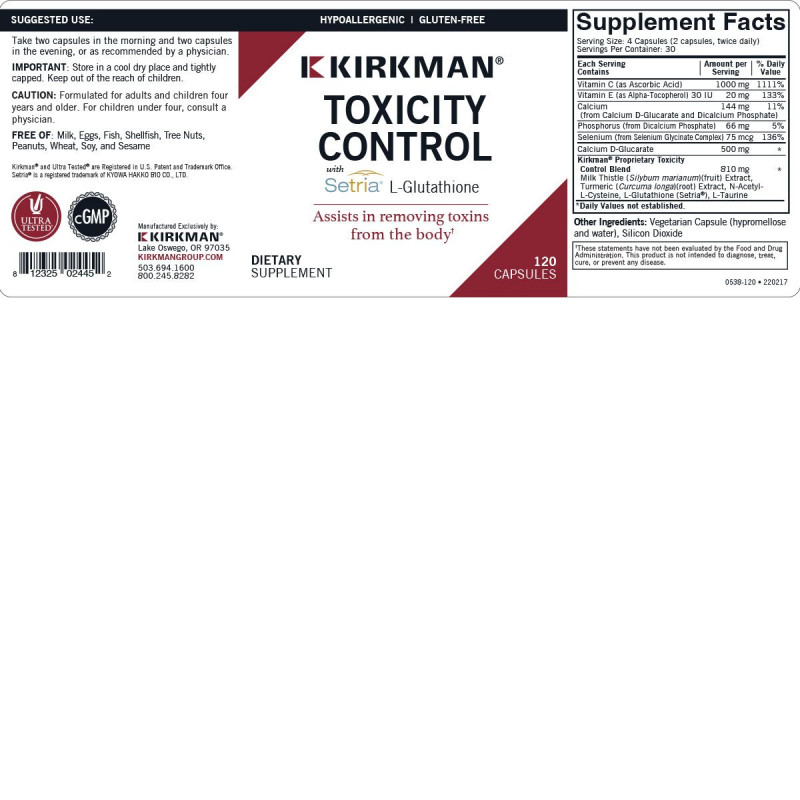 Toxicity Control Capsules  120 count | Kirkman...