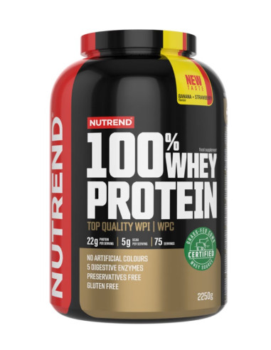 100% Whey Protein, Banana + Strawberry - 2250g...