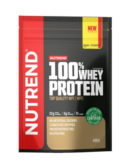 100% Whey Protein, Banana + Strawberry - 400g | Nutrend