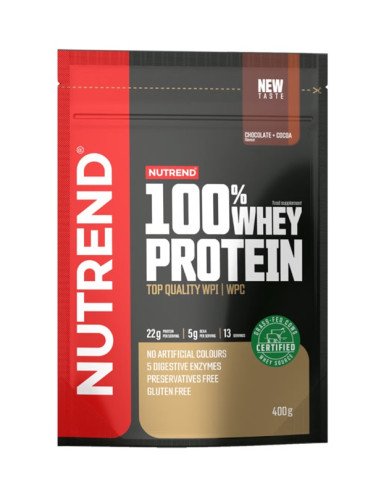 100% Whey Protein, Chocolate + Cocoa - 400g |...