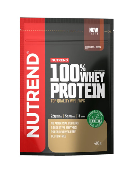100% Whey Protein, Chocolate + Cocoa - 400g | Nutrend