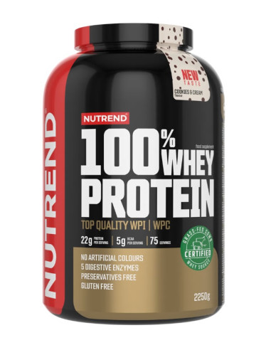 100% Whey Protein, Cookies & Cream - 2250g |...