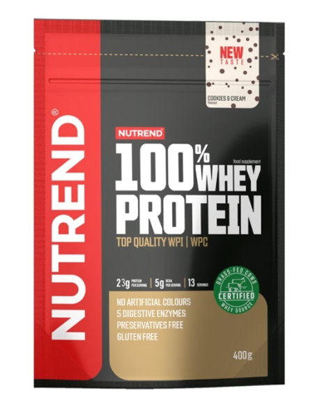 100% Whey Protein, Cookies & Cream - 400g | Nutrend