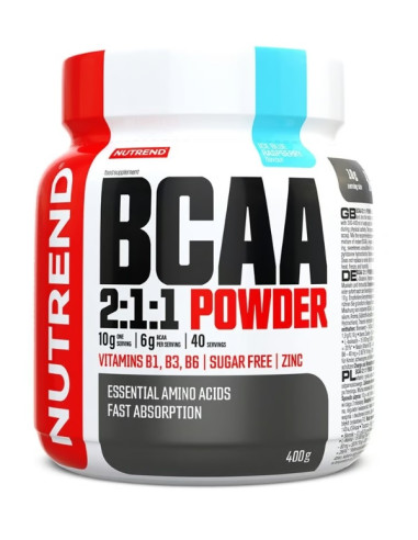 BCAA 2:1:1 Powder, Icy Blue Raspberry - 400g |...
