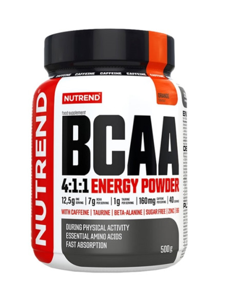 BCAA 4:1:1 Energy Powder, Orange - 500g | Nutrend