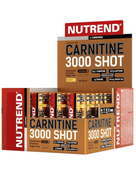 Carnitine 3000 Shot, Strawberry - 20 x 60 ml. | Nutrend