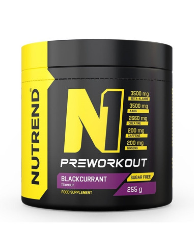 N1 Pre-Workout, Blackcurrant - 255g | Nutrend