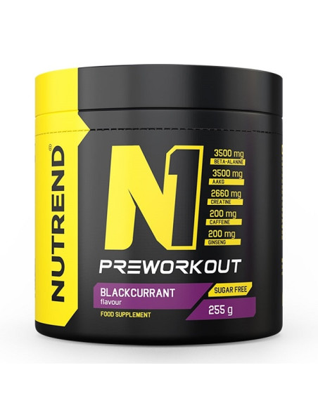 N1 Pre-Workout, Blackcurrant - 255g | Nutrend