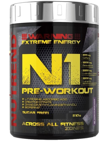 N1 Pre-Workout, Blackcurrant - 510g | Nutrend