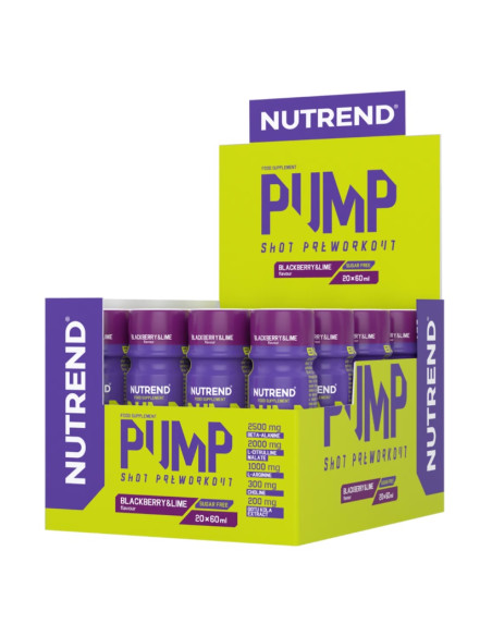 Pump Shot Pre-Workout, Blackberry & Lime - 20 x 60 ml. | Nutrend