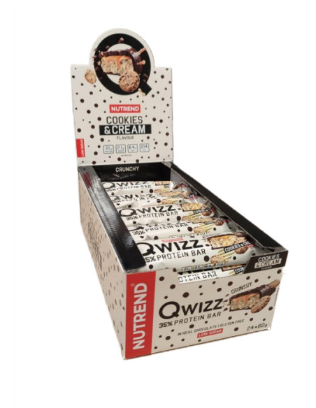 Qwizz 35% Protein Bar, Cookies & Cream - 24 x 60g | Nutrend