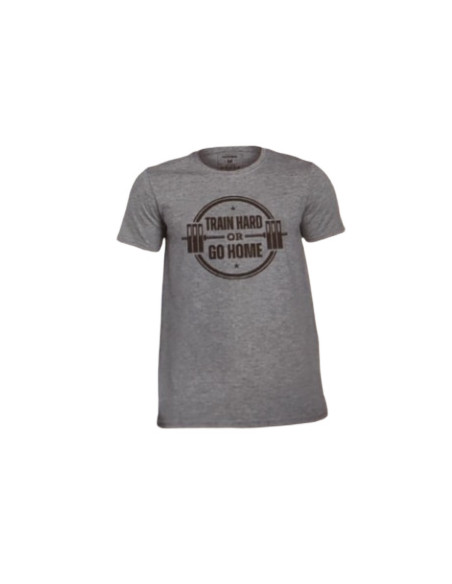 Train Hard Or Go Home T-Shirt, Grey - Large | Nutrend