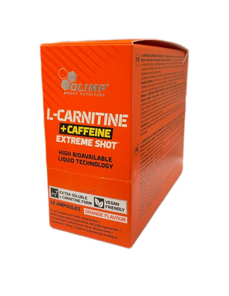 L-Carnitine + Caffeine Extreme Shot, Orange - 10 x 25 ml. | Olimp Nutrition