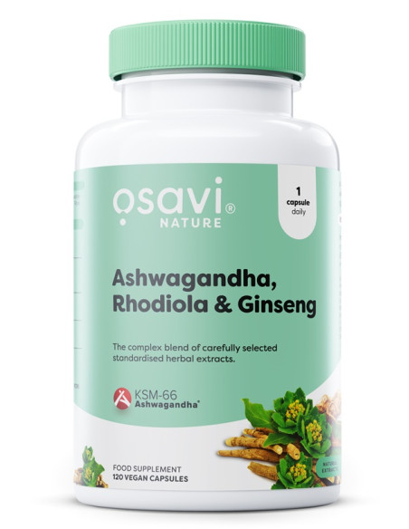 Ashwagandha + Rhodiola & Ginseng - 120 vegan capsules | Osavi