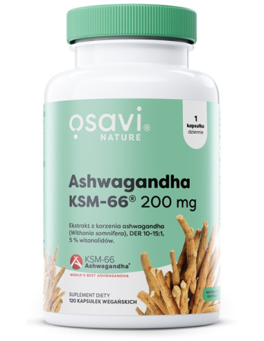 Ashwagandha KSM-66 (Nature), 200mg - 120 vegan...