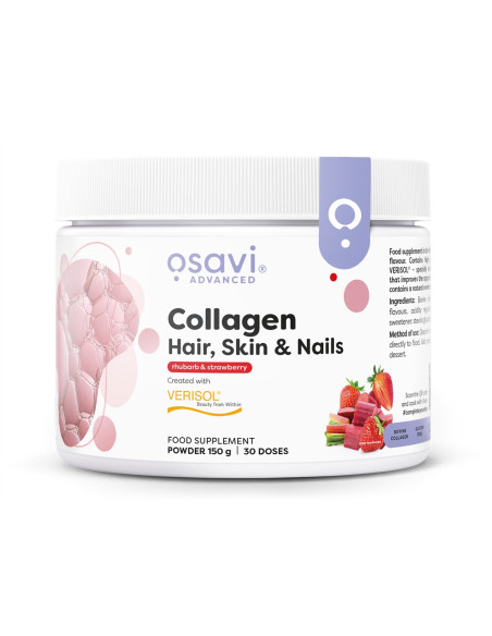 Collagen Peptides (Hair Skin & Nails), Rhubarb & Strawberry - 150g | Osavi