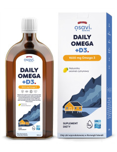Daily Omega + D3 (Marine), 1600mg Omega 3 (Cytryna) - 500...