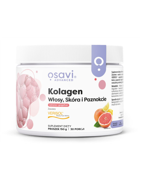 Kolagen (Włosy Skóra i Paznokcie), Cytryna & Grejpfrut - 150g | Osavi