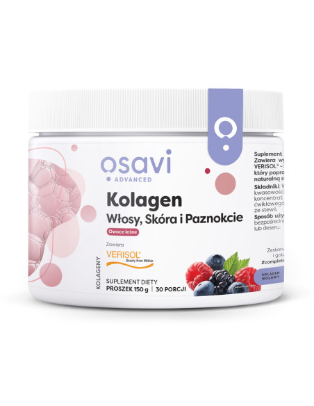 Kolagen (Włosy, Skóra i Paznokcie), Owoce Leśne - 150g | Osavi