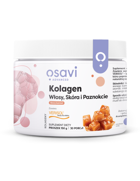 Kolagen (Włosy, Skóra i Paznokcie), Słony Karmel - 150g | Osavi