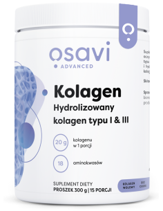 Kolagen Hydrolizowany, Typu I & III - 300g | Osavi
