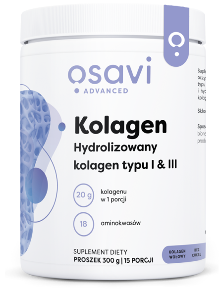 Kolagen Hydrolizowany, Typu I & III - 300g | Osavi