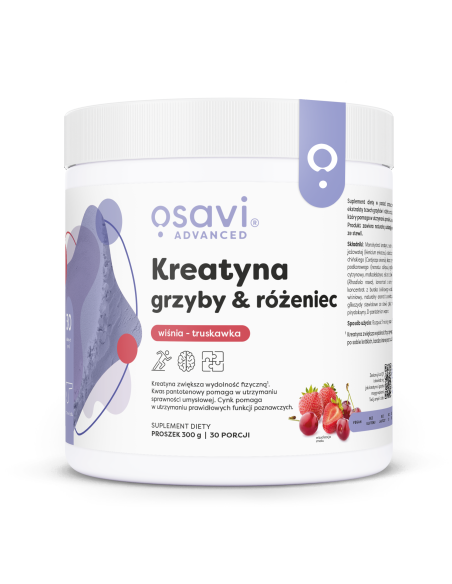 Kreatyna, Grzyby & Różeniec, Wiśnia Truskawka - 300g | Osavi