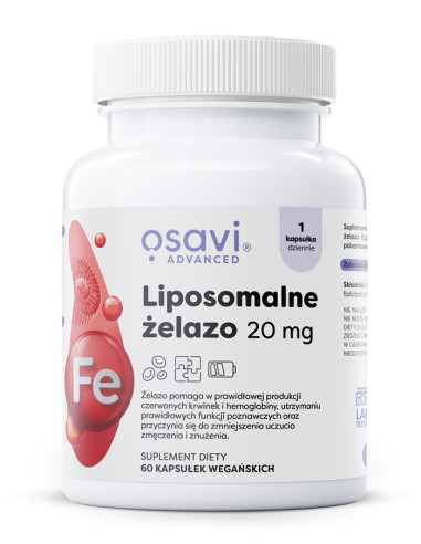 Liposomalne Żelazo, 20mg - 60 vegan caps | Osavi