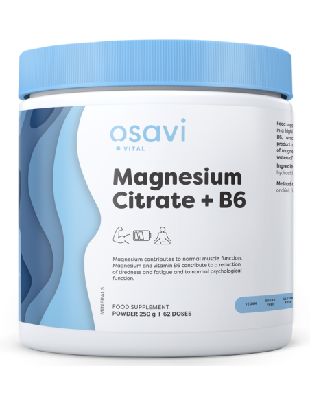 Magnesium Citrate + B6 Powder - 250g | Osavi