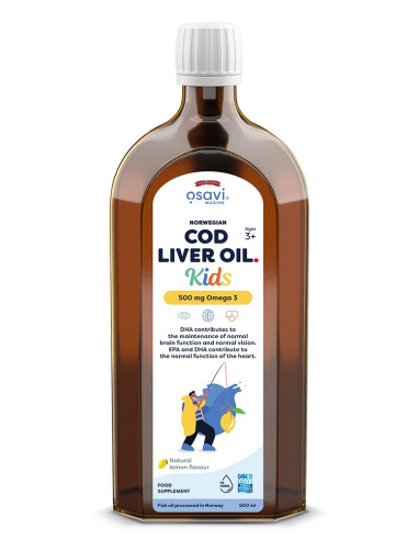 Norwegian Cod Liver Oil Kids, 500mg Omega 3...