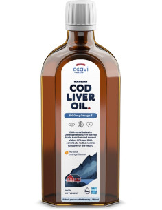 Norwegian Cod Liver Oil, 1000mg Omega 3 (Orange) - 250...